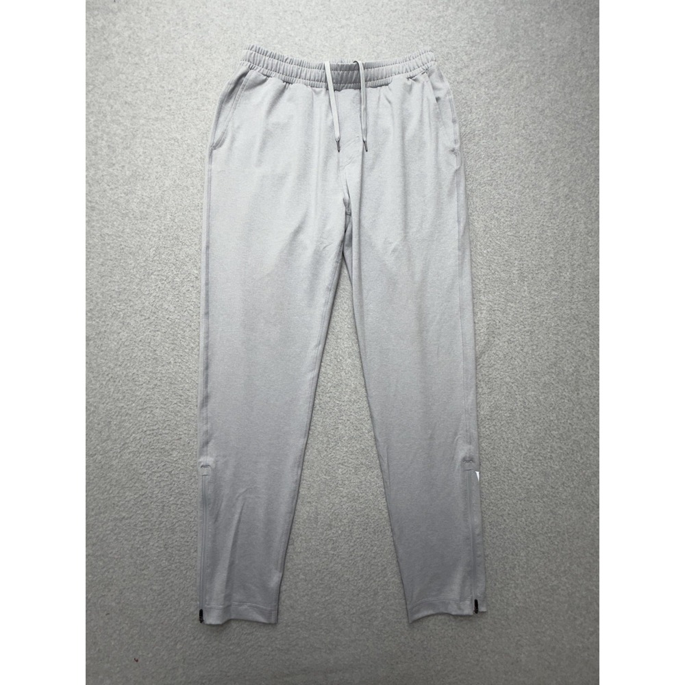 Vuori Track Pants Mens Small Gray Elastic Waist Ankle Zip Stretch Jogger Running